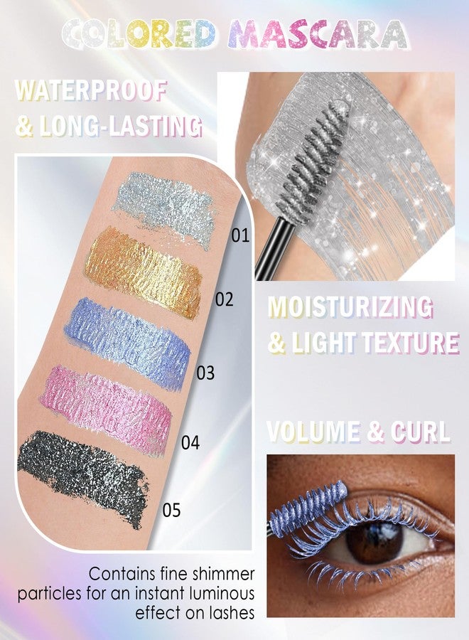 Lestpola Black Glitter Mascara for Eyelashes, Waterproof Diamond Sparkle Colored Mascara Volume and Length, Washable Define Long Lasting Curling Lashes Lengthening Make Up, Christmas Eye Makeup for Women-05 - Image 4